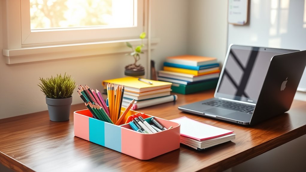 organized homework station setup