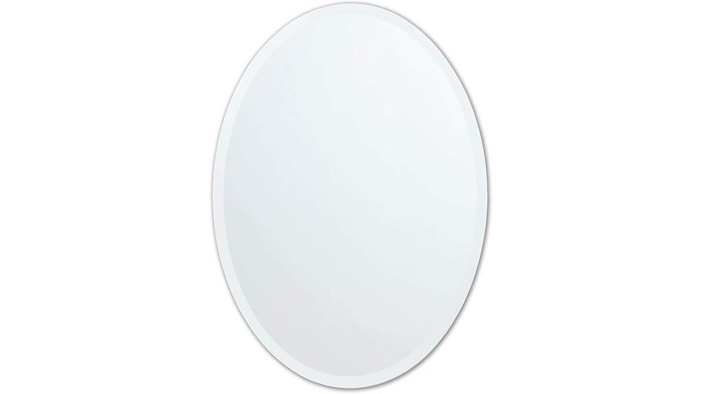 oval beveled wall mirror