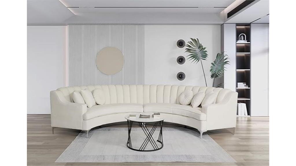 oversized curved velvet sectional