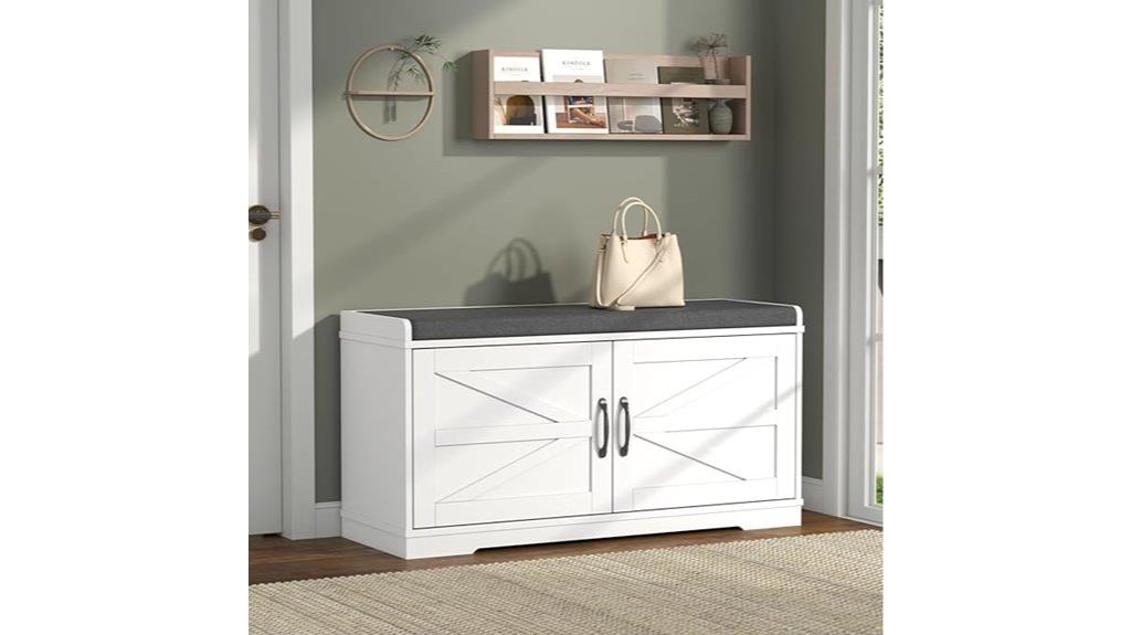 padded shoe storage bench