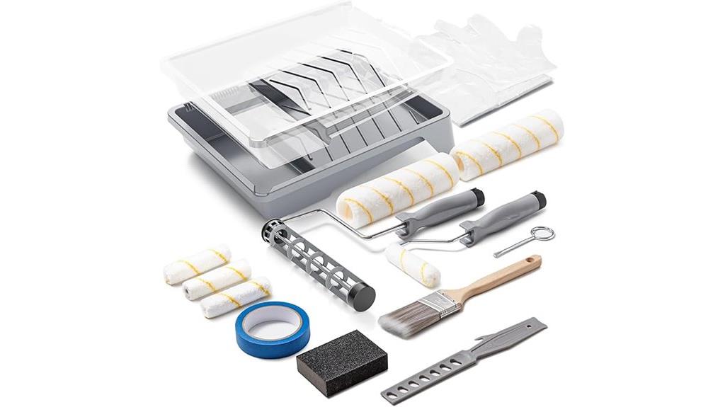 paint roller kit includes seventeen
