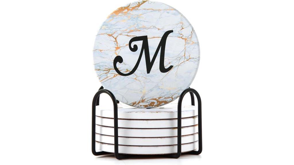 personalized ceramic coaster set