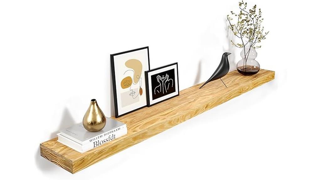 pine wood wall shelf