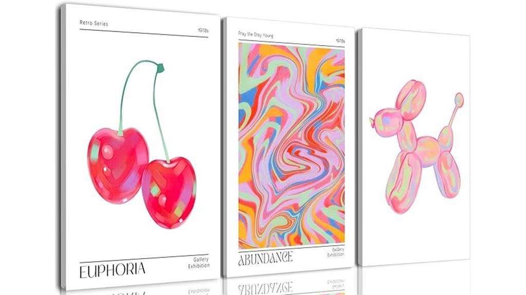 pink preppy wall art