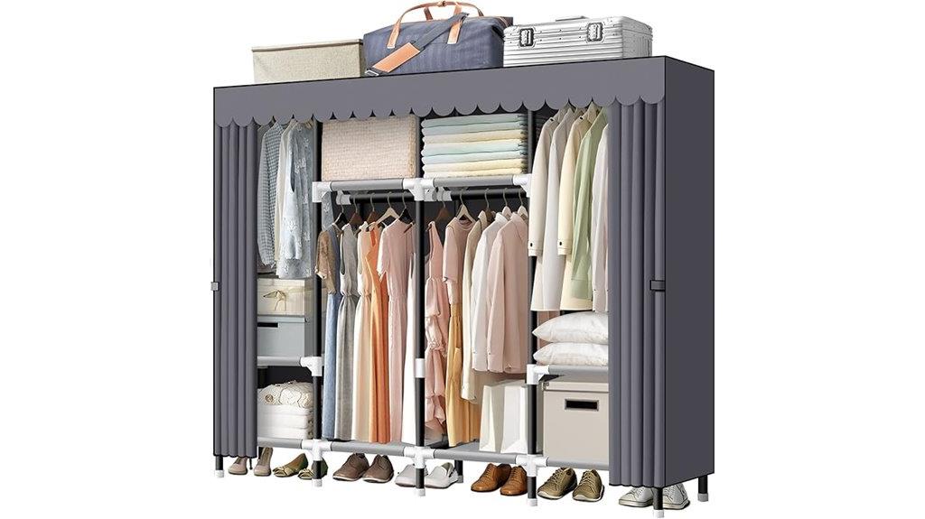portable closet with four rods