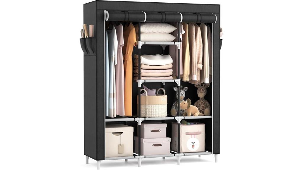 portable closet with shelves