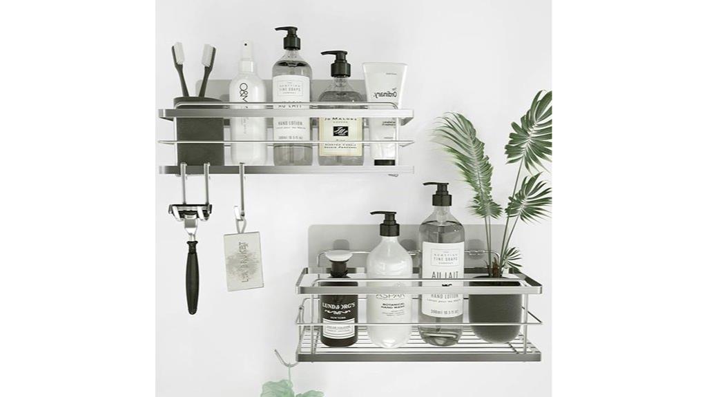 premium 2 pack adhesive shower caddies