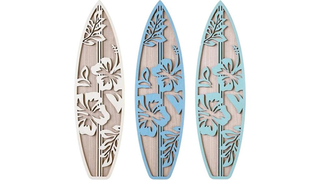 rattan hibiscus surfboard decor
