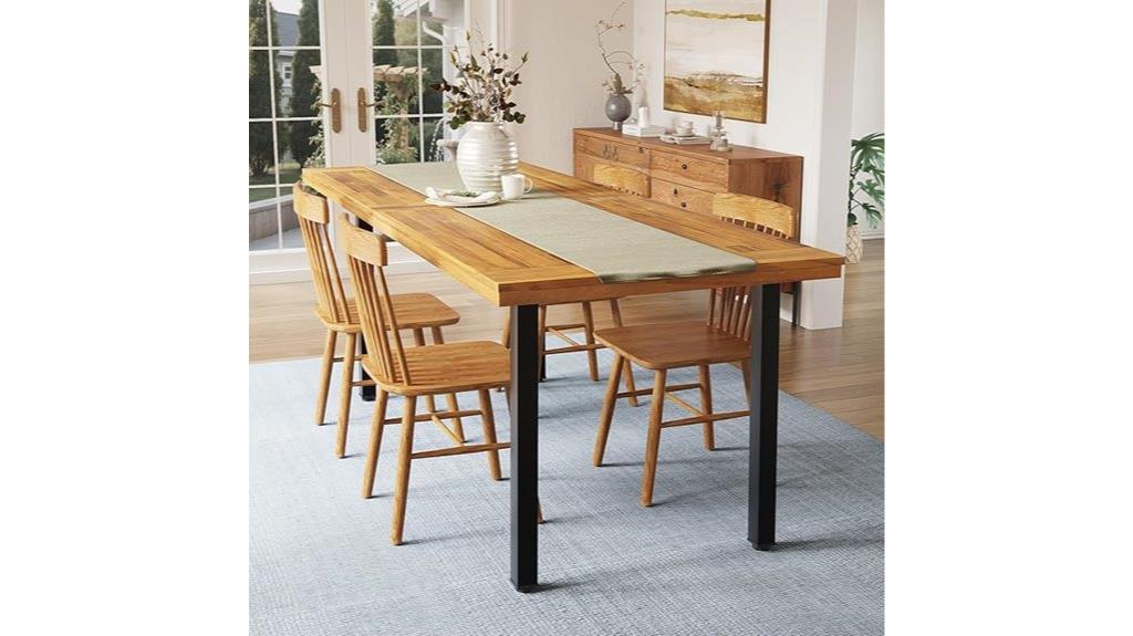rectangular wood dining table