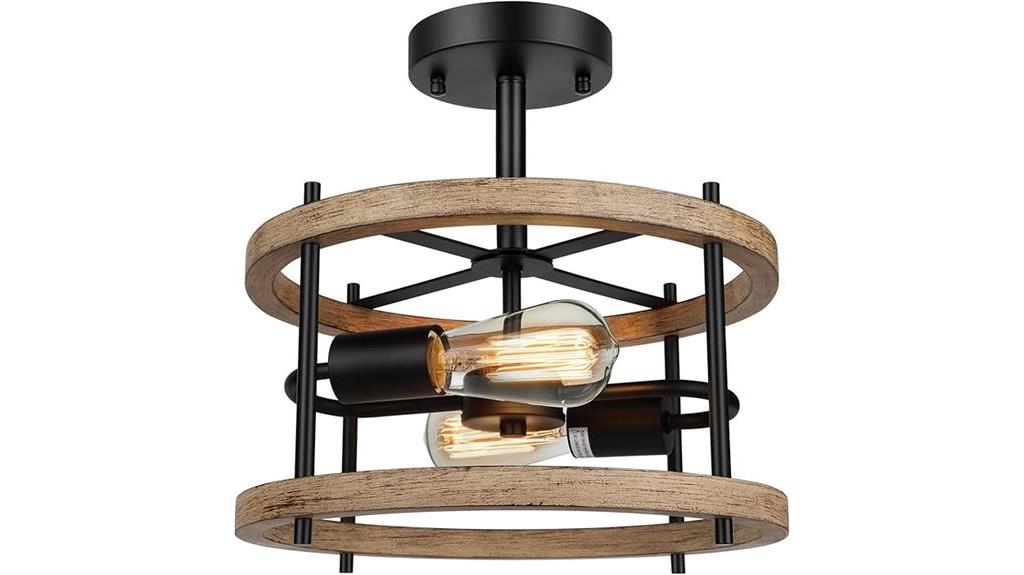 retro 2 light ceiling fixture