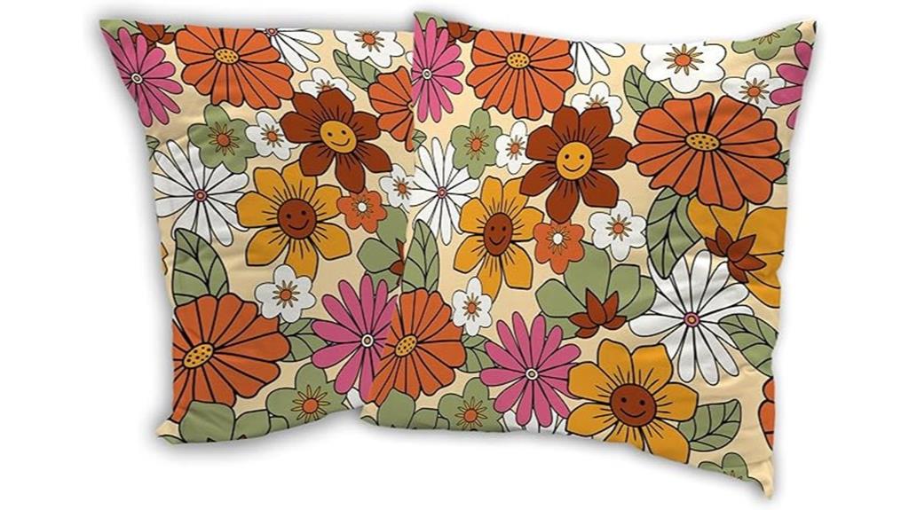 retro flower pattern pillows