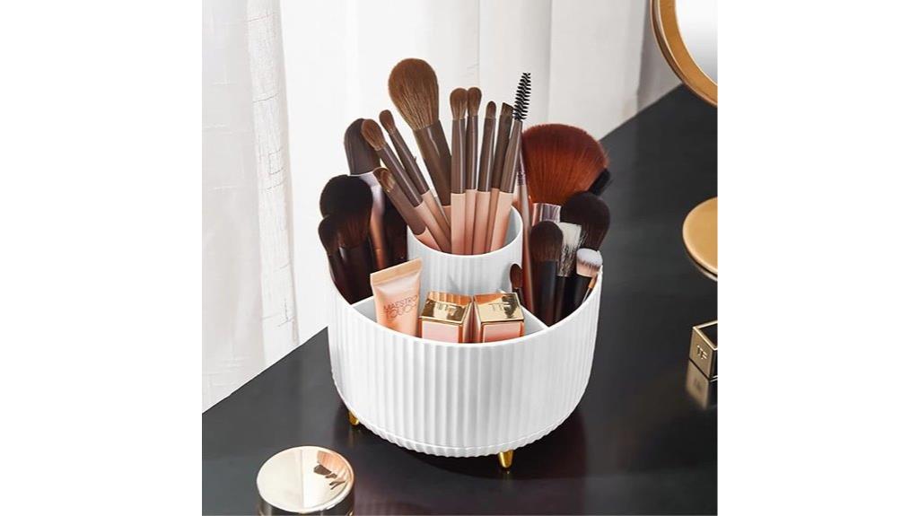 rotating makeup brush holder