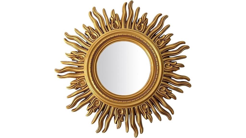 round sunburst wall mirror