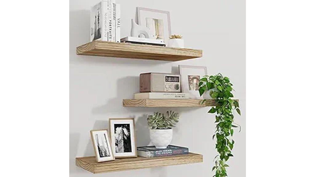 rustic floating shelf set