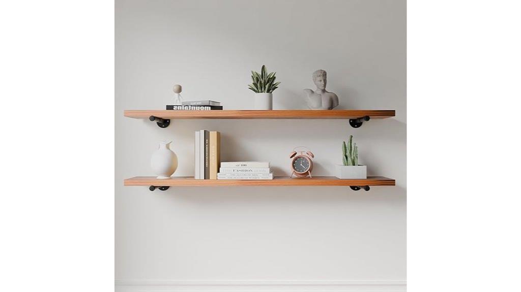 rustic industrial pipe shelves