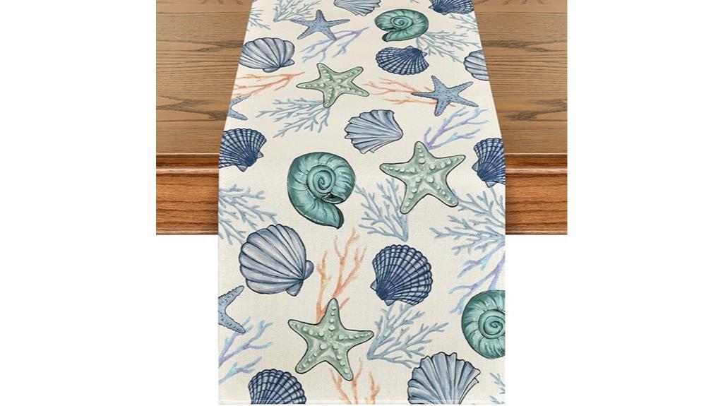 sea life coastal table runner