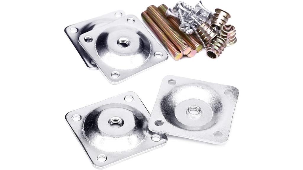 set of four mounting plates