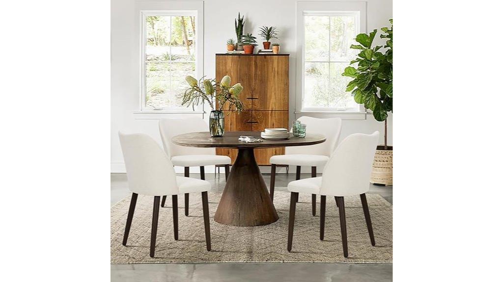 set of four upholstered chairs