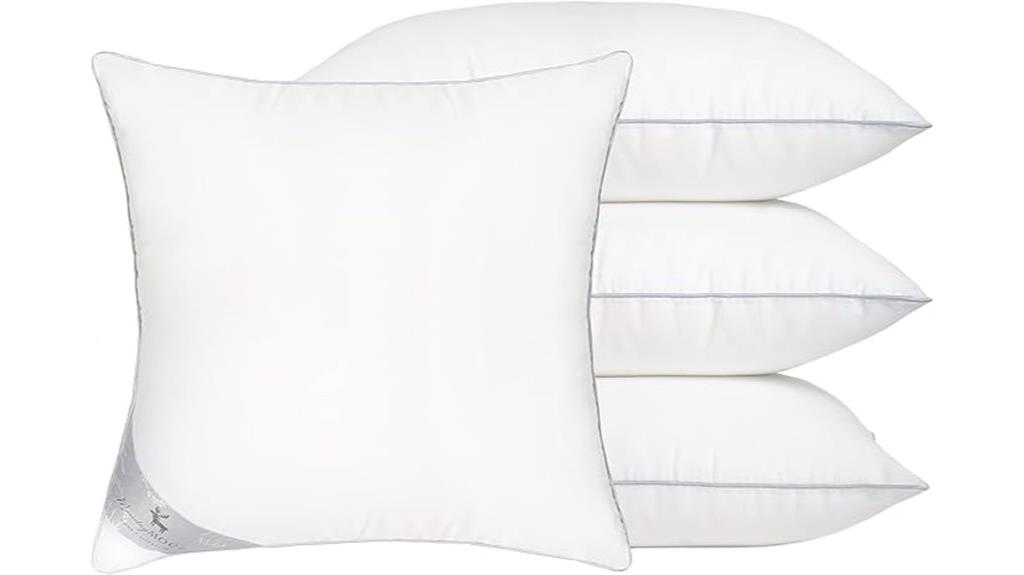 set of four white pillows