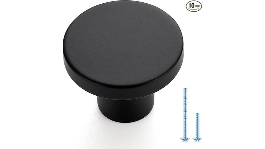 set of ten black knobs
