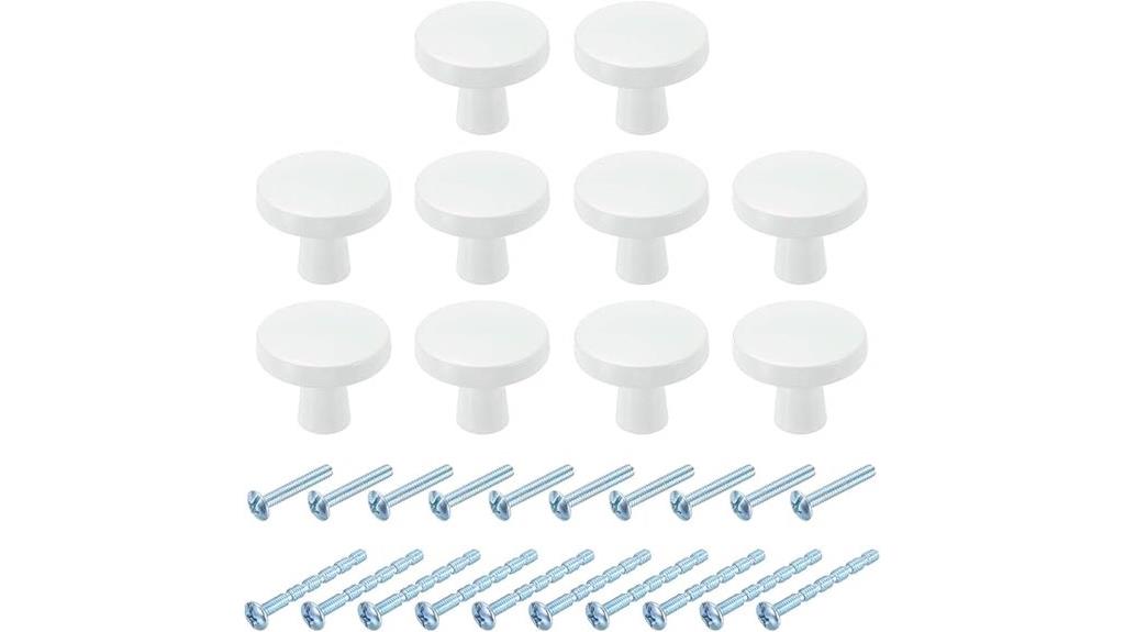 set of ten round knobs