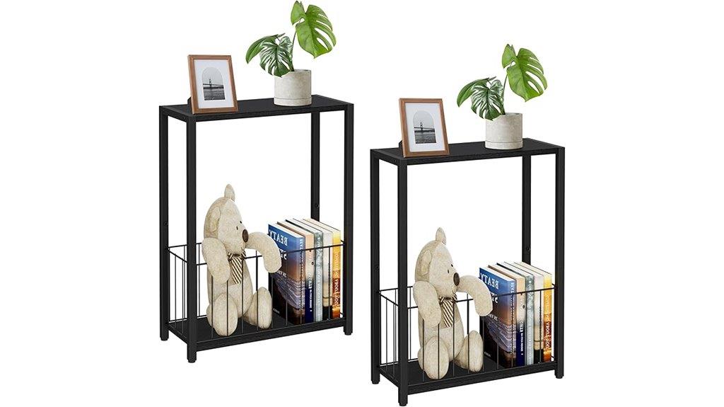 set of two narrow tables