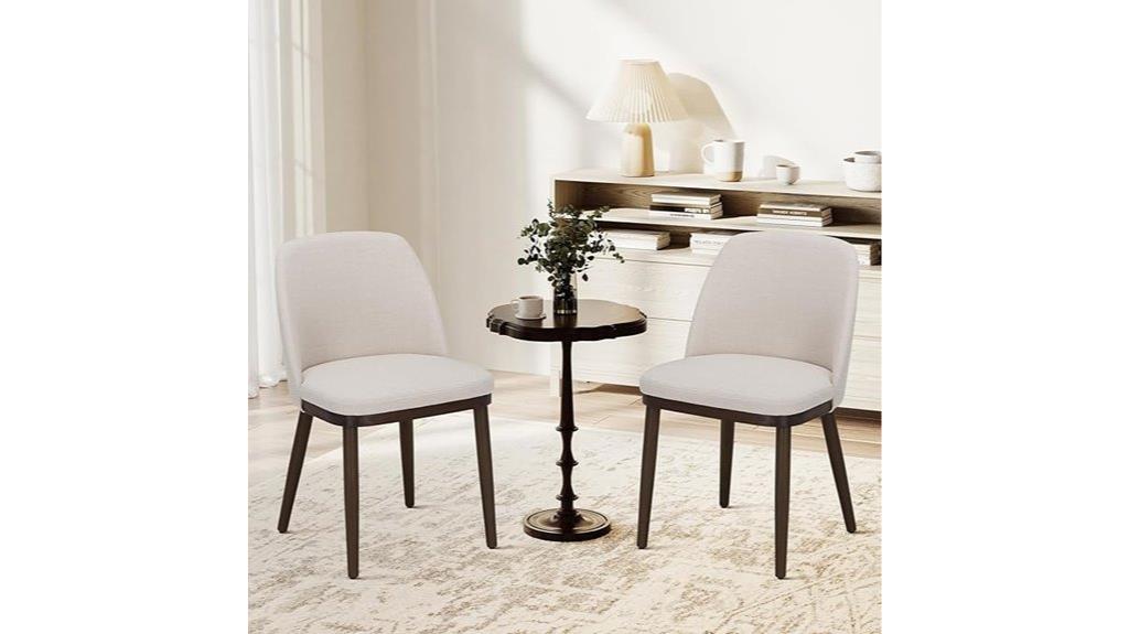 set of two upholstered dining chairs