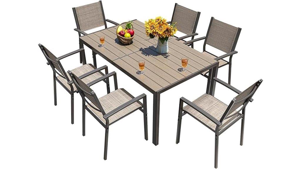 seven piece patio dining set