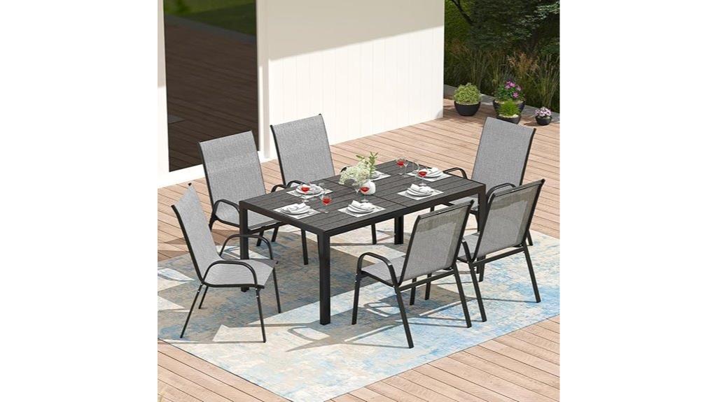 seven piece patio dining set