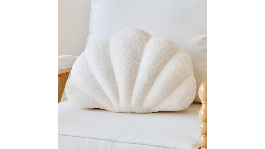 shell shaped ivory cushions