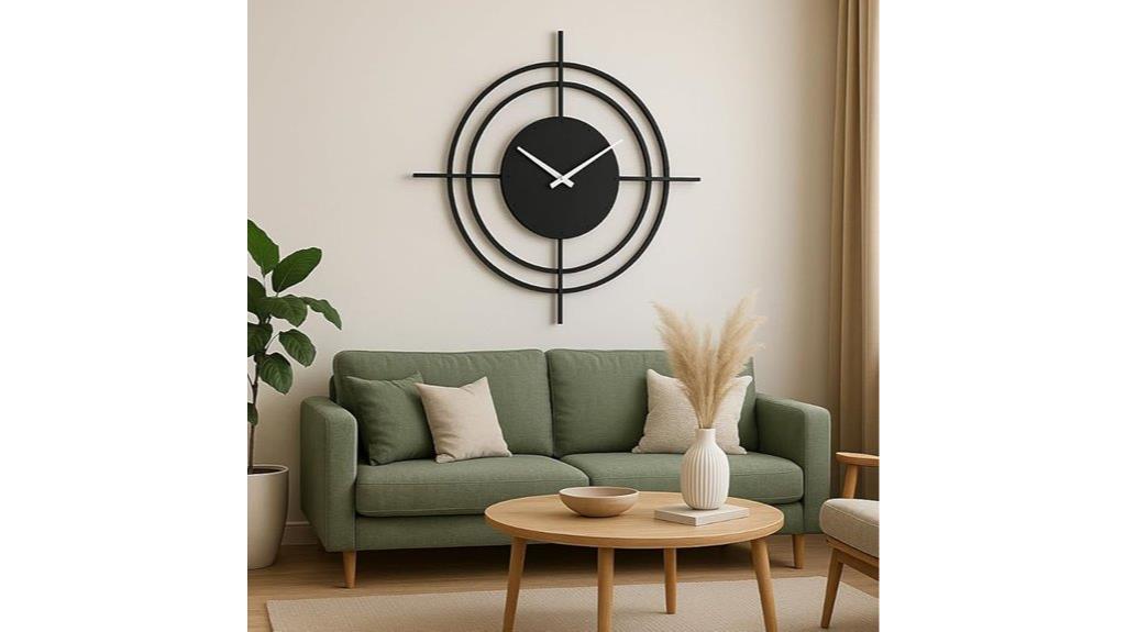 silver rustic metal clock