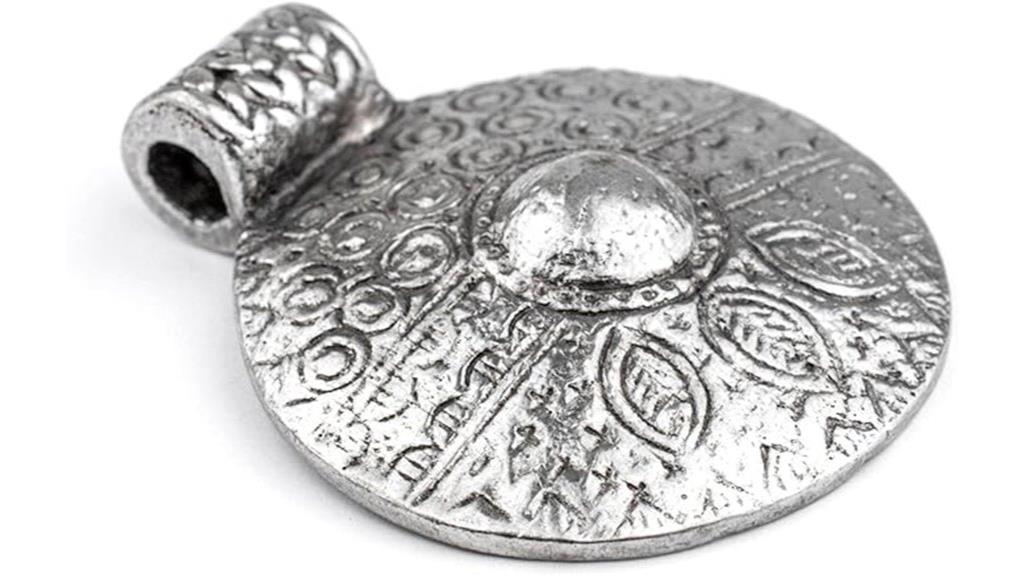 silver tribal shield pendant