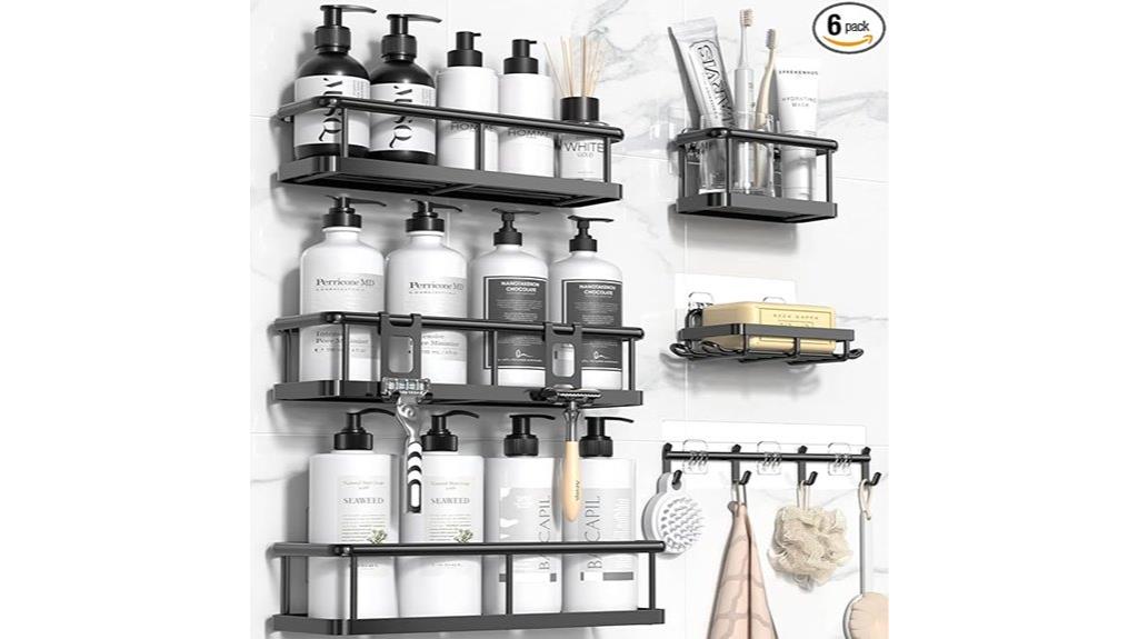 six large shower caddies