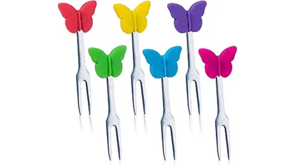 six piece appetizer forks