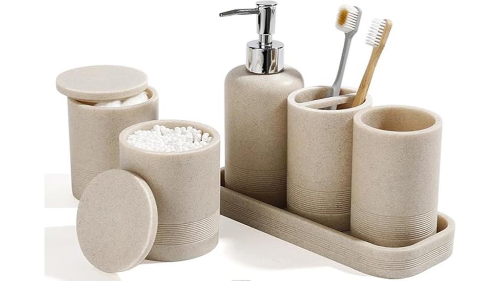 six piece bathroom organizer