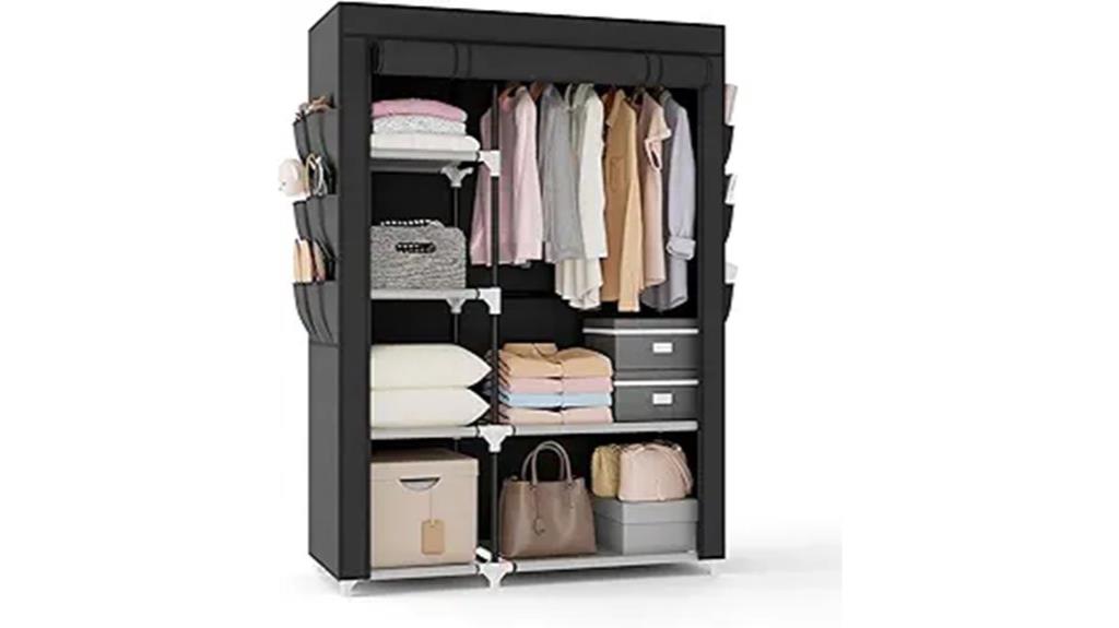 six shelf wardrobe with pockets