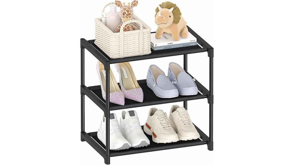 small three tier shoe rack