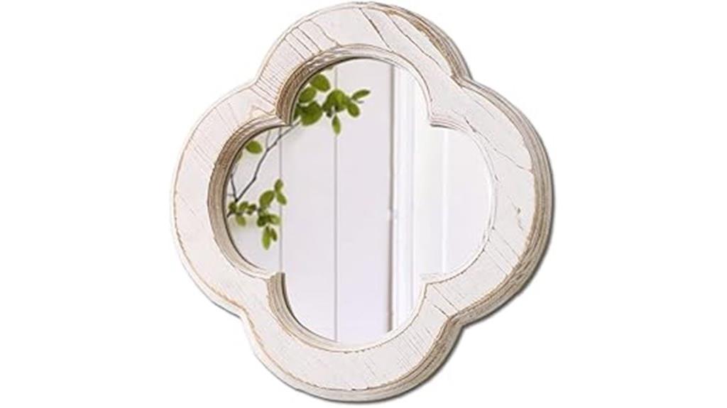 small white distressed mirror