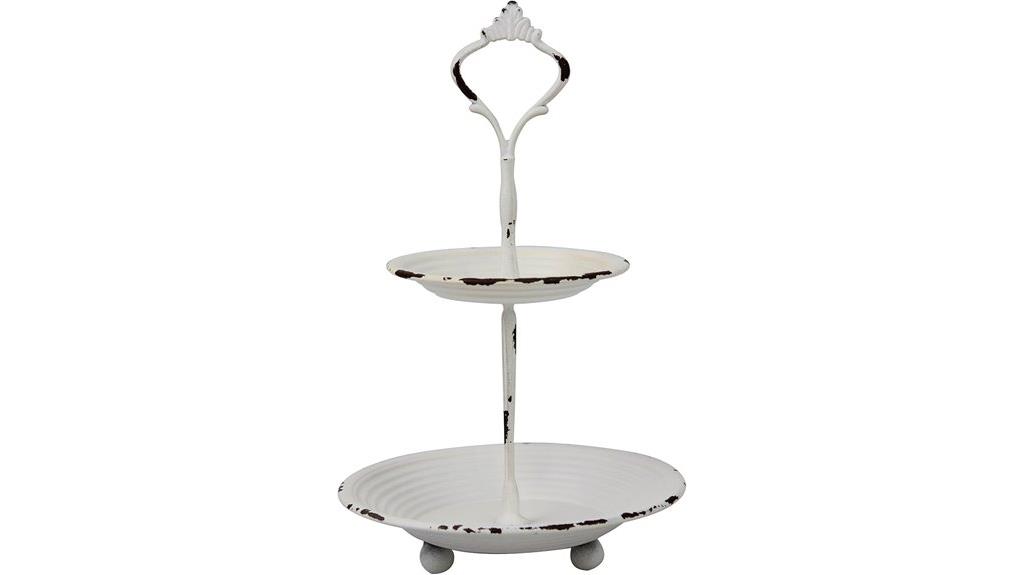 small worn white metal tray