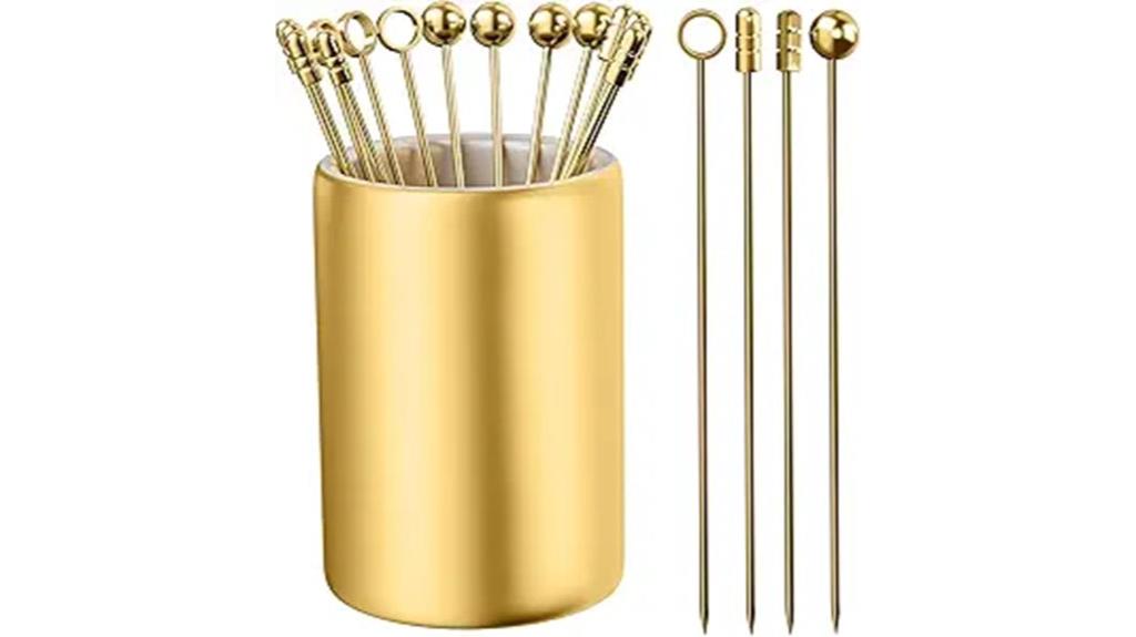 stainless steel cocktail picks