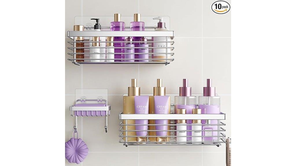 stainless steel shower organizer