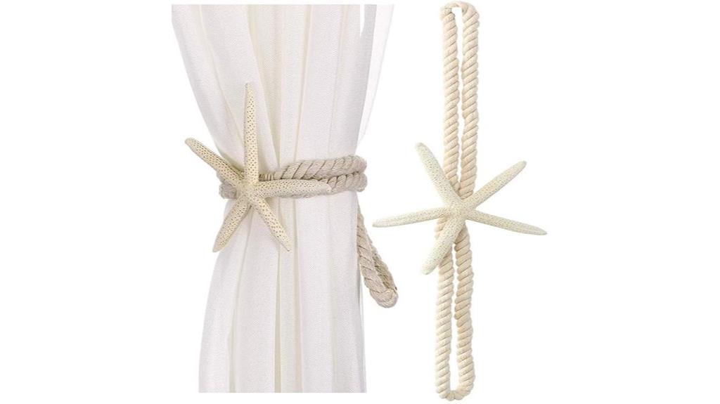 starfish curtain tiebacks set
