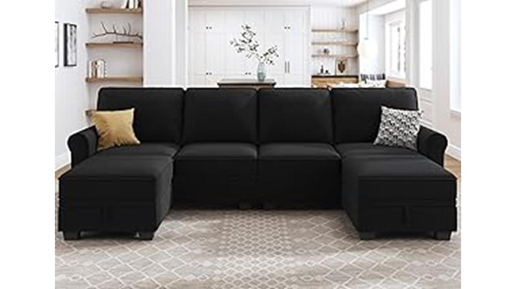 storage equipped sectional sofa