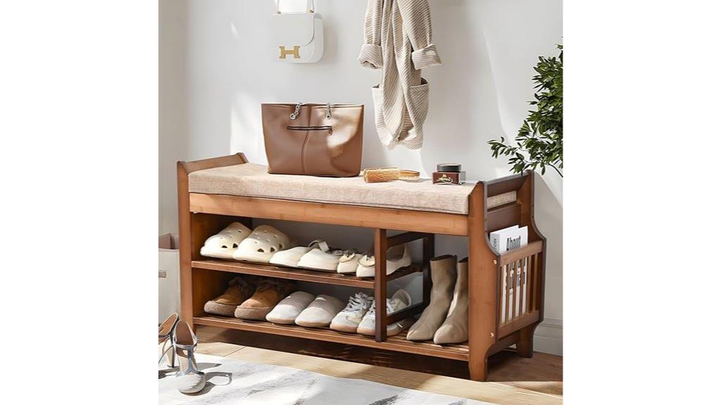 storage shoe bench cushion
