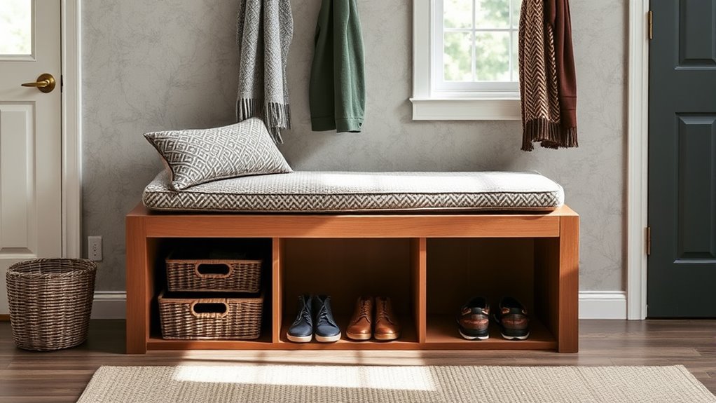 stylish storage entry benches