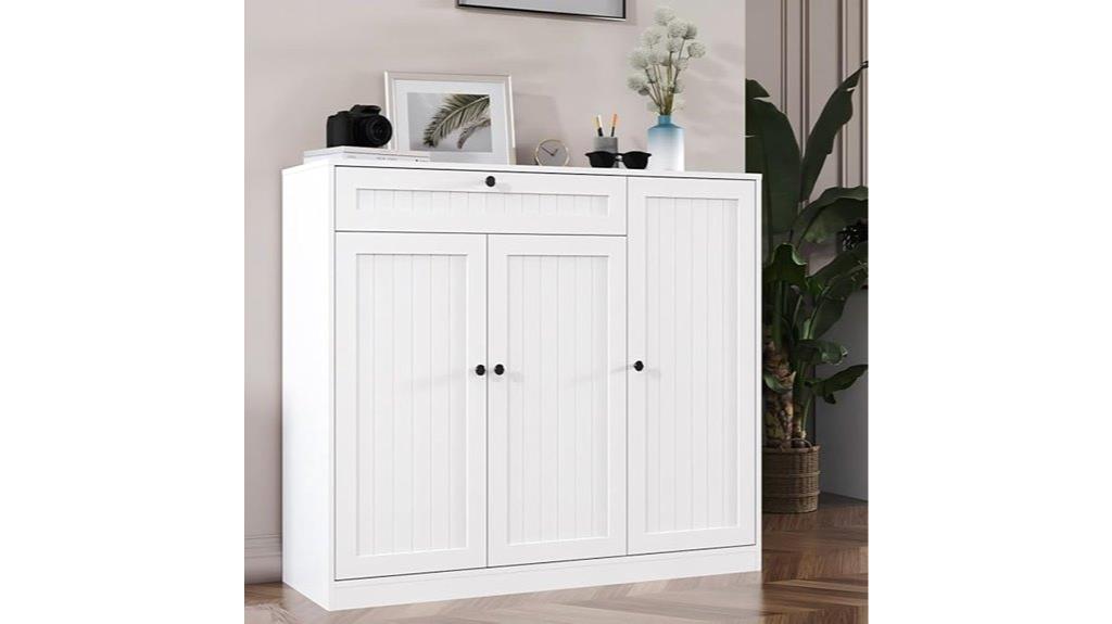 three door five tier shoe cabinet