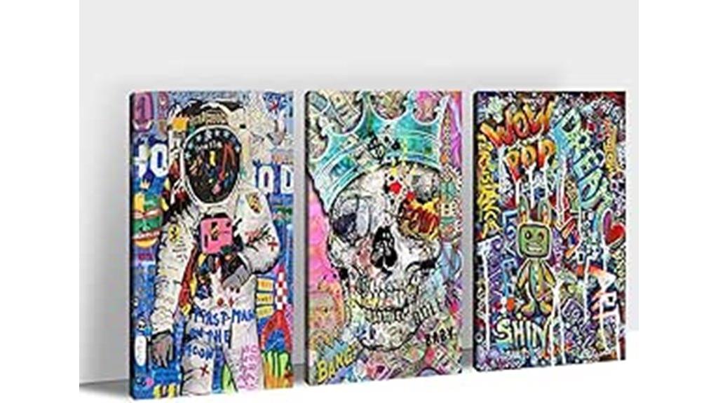 three piece graffiti canvas set