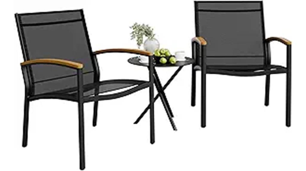 three piece patio bistro set