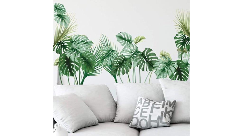 tropical palm leaf stickers