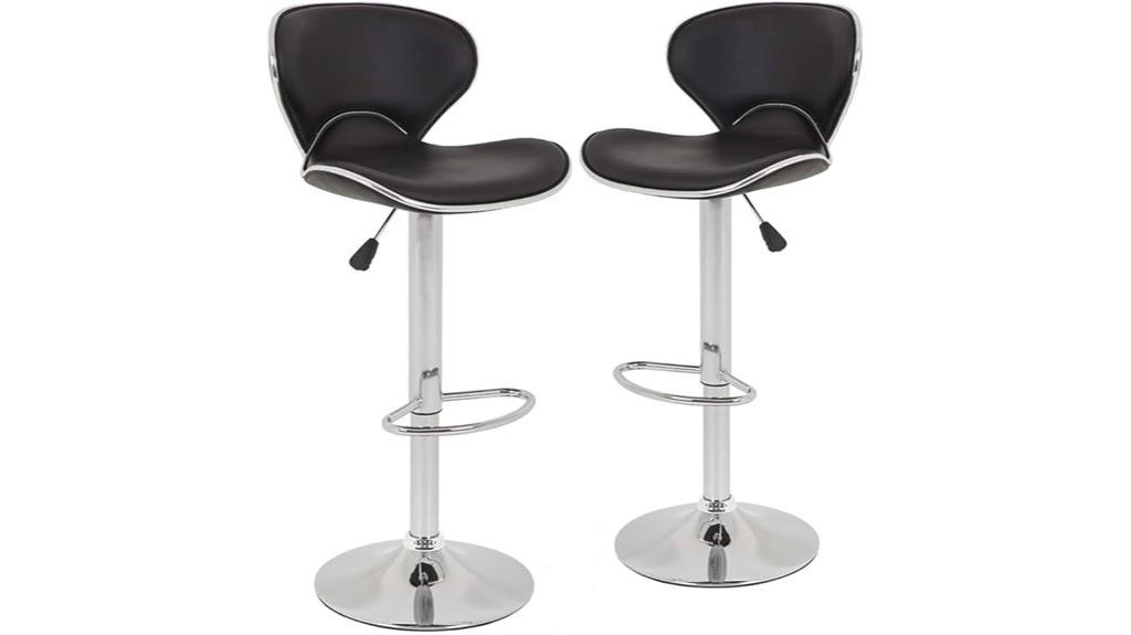 two adjustable bar stools